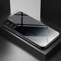 Custodia Silicone Gel Laterale Mistica Luna Stelle Specchio Cover S01 per Samsung Galaxy S22 5G Nero