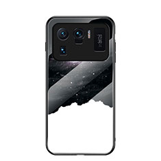Custodia Silicone Gel Laterale Mistica Luna Stelle Specchio Cover S01 per Xiaomi Mi 11 Ultra 5G Bianco