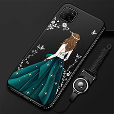 Custodia Silicone Gel Morbida Abito Ragazza Cover per Huawei Nova 7i Nero