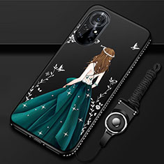 Custodia Silicone Gel Morbida Abito Ragazza Cover per Huawei Nova 8 Pro 5G Nero