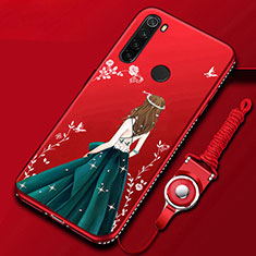 Custodia Silicone Gel Morbida Abito Ragazza Cover per Xiaomi Redmi Note 8 (2021) Multicolore