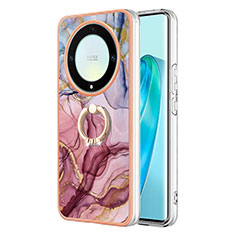 Custodia Silicone Gel Morbida Fantasia Modello Cover con Anello Supporto Y01B per Huawei Honor Magic5 Lite 5G Multicolore
