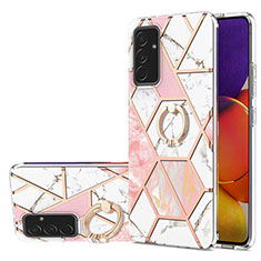 Custodia Silicone Gel Morbida Fantasia Modello Cover con Anello Supporto Y01B per Samsung Galaxy A05s Rosa