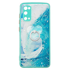 Custodia Silicone Gel Morbida Fantasia Modello Cover con Anello Supporto Y01X per Samsung Galaxy S20 5G Verde