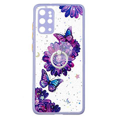 Custodia Silicone Gel Morbida Fantasia Modello Cover con Anello Supporto Y01X per Samsung Galaxy S20 Plus 5G Viola