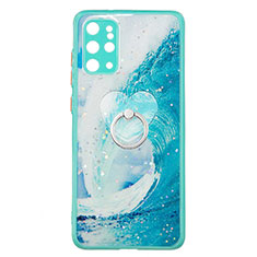 Custodia Silicone Gel Morbida Fantasia Modello Cover con Anello Supporto Y01X per Samsung Galaxy S20 Plus Verde