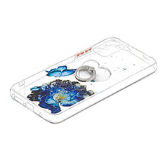 Custodia Silicone Gel Morbida Fantasia Modello Cover con Anello Supporto Y01X per Xiaomi Poco M3 Blu