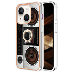 Custodia Silicone Gel Morbida Fantasia Modello Cover con Anello Supporto Y02B per Apple iPhone 13 Colorato