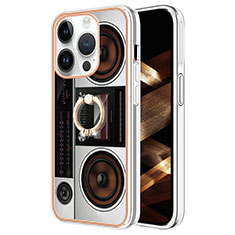 Custodia Silicone Gel Morbida Fantasia Modello Cover con Anello Supporto Y02B per Apple iPhone 13 Pro Colorato