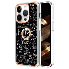 Custodia Silicone Gel Morbida Fantasia Modello Cover con Anello Supporto Y02B per Apple iPhone 15 Pro Max Multicolore