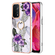 Custodia Silicone Gel Morbida Fantasia Modello Cover con Anello Supporto Y03B per OnePlus Nord N200 5G Viola