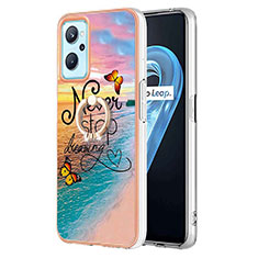 Custodia Silicone Gel Morbida Fantasia Modello Cover con Anello Supporto Y03B per Realme 9i 4G Multicolore