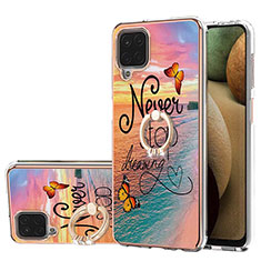 Custodia Silicone Gel Morbida Fantasia Modello Cover con Anello Supporto Y03B per Samsung Galaxy A12 5G Multicolore