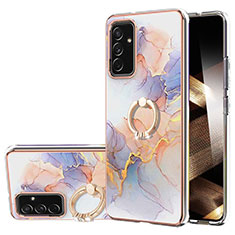 Custodia Silicone Gel Morbida Fantasia Modello Cover con Anello Supporto Y03B per Samsung Galaxy A15 5G Lavanda