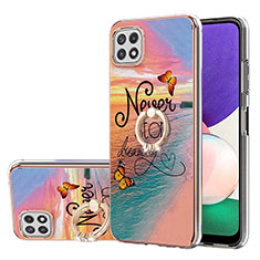 Custodia Silicone Gel Morbida Fantasia Modello Cover con Anello Supporto Y03B per Samsung Galaxy A22 5G Multicolore