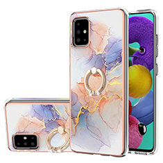 Custodia Silicone Gel Morbida Fantasia Modello Cover con Anello Supporto Y03B per Samsung Galaxy A51 4G Lavanda