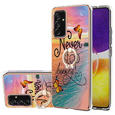 Custodia Silicone Gel Morbida Fantasia Modello Cover con Anello Supporto Y03B per Samsung Galaxy A82 5G Multicolore