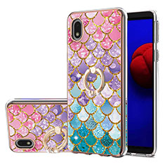 Custodia Silicone Gel Morbida Fantasia Modello Cover con Anello Supporto Y03B per Samsung Galaxy M01 Core Colorato