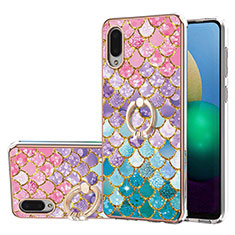 Custodia Silicone Gel Morbida Fantasia Modello Cover con Anello Supporto Y03B per Samsung Galaxy M02 Colorato