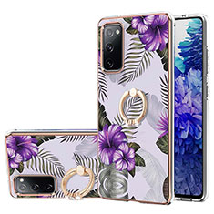 Custodia Silicone Gel Morbida Fantasia Modello Cover con Anello Supporto Y03B per Samsung Galaxy S20 Lite 5G Viola