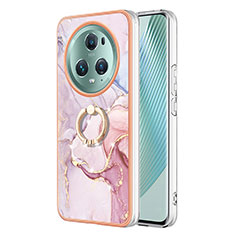Custodia Silicone Gel Morbida Fantasia Modello Cover con Anello Supporto Y05B per Huawei Honor Magic5 Pro 5G Rosa