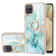 Custodia Silicone Gel Morbida Fantasia Modello Cover con Anello Supporto Y05B per Samsung Galaxy A12 Nacho Verde