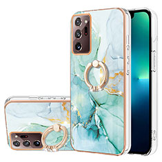 Custodia Silicone Gel Morbida Fantasia Modello Cover con Anello Supporto Y05B per Samsung Galaxy Note 20 Ultra 5G Verde