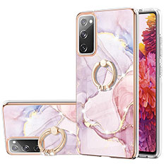 Custodia Silicone Gel Morbida Fantasia Modello Cover con Anello Supporto Y05B per Samsung Galaxy S20 FE 4G Rosa