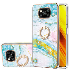 Custodia Silicone Gel Morbida Fantasia Modello Cover con Anello Supporto Y05B per Xiaomi Poco X3 NFC Colorato