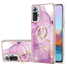 Custodia Silicone Gel Morbida Fantasia Modello Cover con Anello Supporto Y05B per Xiaomi Redmi Note 10 Pro Max Lavanda