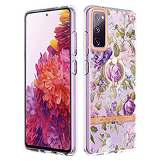 Custodia Silicone Gel Morbida Fantasia Modello Cover con Anello Supporto Y06B per Samsung Galaxy S20 Lite 5G Lavanda