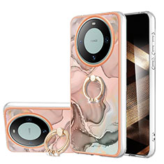 Custodia Silicone Gel Morbida Fantasia Modello Cover con Anello Supporto YB1 per Huawei Mate 60 Pro Multicolore