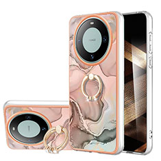 Custodia Silicone Gel Morbida Fantasia Modello Cover con Anello Supporto YB1 per Huawei Mate 60 Pro+ Plus Multicolore