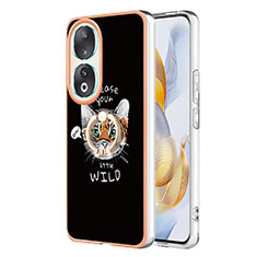 Custodia Silicone Gel Morbida Fantasia Modello Cover con Anello Supporto YB2 per Huawei Honor 90 5G Multicolore