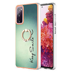 Custodia Silicone Gel Morbida Fantasia Modello Cover con Anello Supporto YB2 per Samsung Galaxy S20 Lite 5G Verde