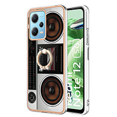 Custodia Silicone Gel Morbida Fantasia Modello Cover con Anello Supporto YB2 per Xiaomi Redmi Note 12 5G Colorato