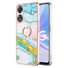 Custodia Silicone Gel Morbida Fantasia Modello Cover con Anello Supporto YB5 per Oppo A58 5G Colorato