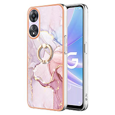 Custodia Silicone Gel Morbida Fantasia Modello Cover con Anello Supporto YB5 per Oppo A78 5G Lavanda