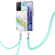 Custodia Silicone Gel Morbida Fantasia Modello Cover con Cinghia Cordino Mano Y05B per Xiaomi Mi 11T 5G Colorato