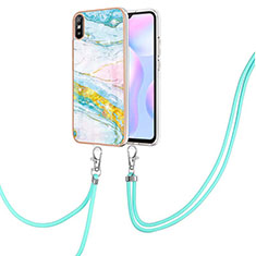 Custodia Silicone Gel Morbida Fantasia Modello Cover con Cinghia Cordino Mano Y05B per Xiaomi Redmi 9i Colorato