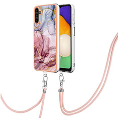 Custodia Silicone Gel Morbida Fantasia Modello Cover con Cinghia Cordino Mano YB7 per Samsung Galaxy A04s Multicolore