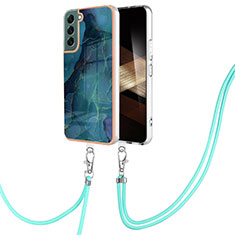 Custodia Silicone Gel Morbida Fantasia Modello Cover con Cinghia Cordino Mano YB7 per Samsung Galaxy S24 5G Verde