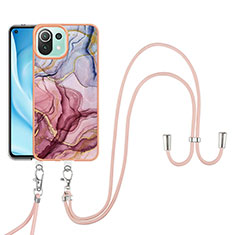 Custodia Silicone Gel Morbida Fantasia Modello Cover con Cinghia Cordino Mano YB7 per Xiaomi Mi 11 Lite 4G Multicolore