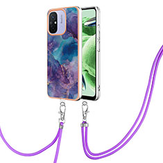 Custodia Silicone Gel Morbida Fantasia Modello Cover con Cinghia Cordino Mano YB7 per Xiaomi Redmi 12C 4G Viola