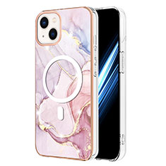 Custodia Silicone Gel Morbida Fantasia Modello Cover con Mag-Safe Magnetic per Apple iPhone 13 Lavanda