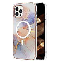 Custodia Silicone Gel Morbida Fantasia Modello Cover con Mag-Safe Magnetic per Apple iPhone 13 Pro Lavanda