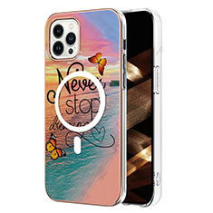 Custodia Silicone Gel Morbida Fantasia Modello Cover con Mag-Safe Magnetic per Apple iPhone 14 Pro Multicolore