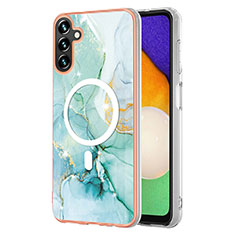 Custodia Silicone Gel Morbida Fantasia Modello Cover con Mag-Safe Magnetic per Samsung Galaxy A34 5G Verde