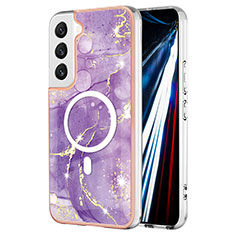 Custodia Silicone Gel Morbida Fantasia Modello Cover con Mag-Safe Magnetic per Samsung Galaxy S23 5G Viola