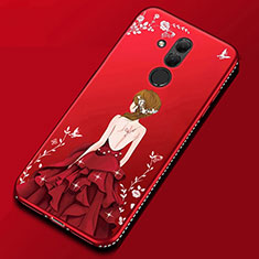 Custodia Silicone Gel Morbida Fantasia Modello Cover per Huawei Mate 20 Lite Rosso